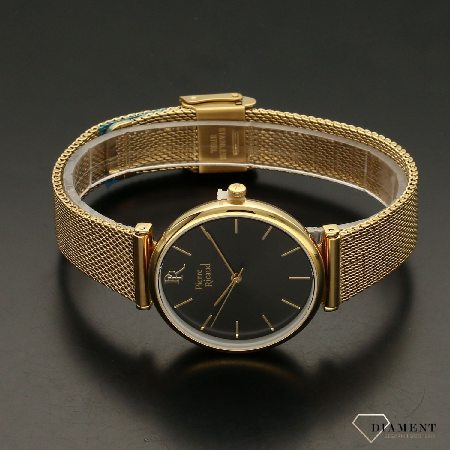 Zegarek damski w kolorze złotym na stalowej bransolecie z dołączonym modnym skórzanym paskiem. Pasek skórzany w kolorze cielistym. Idealny na prezent (1).jpg